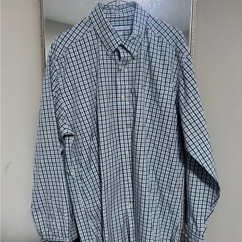 Southern Tide Plaid & Checkered Shirt - Blue and White